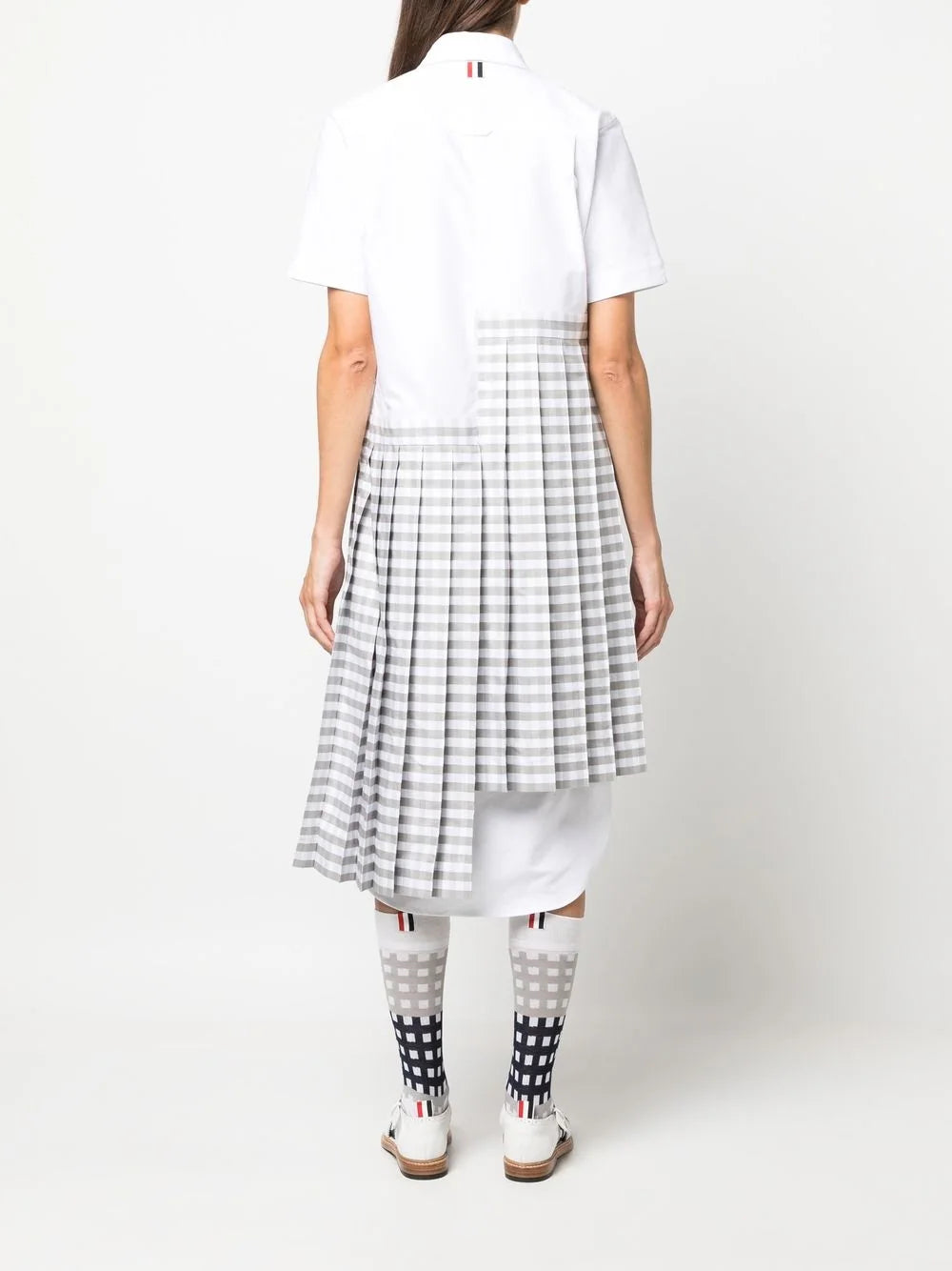 Thom-Browne-2-In-1-Asymmetrical-Pleated-Dress-Grey-2