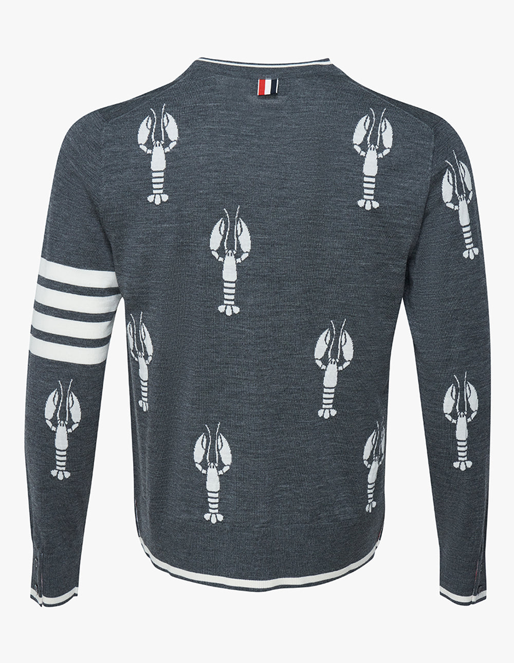 Thom Browne 4Bar Lobster Half Drop Cardigan Grey 2