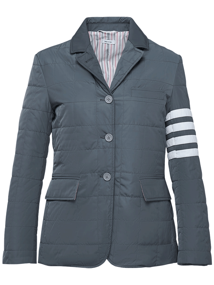 Thom Browne 4 Bar Quilted Tech Down Sport Coat Grey 1