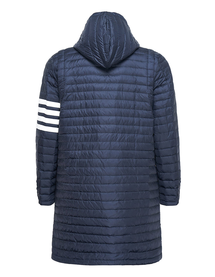 Thom Browne 4 Bar Stripe Downfill Quilted Coat Navy 2