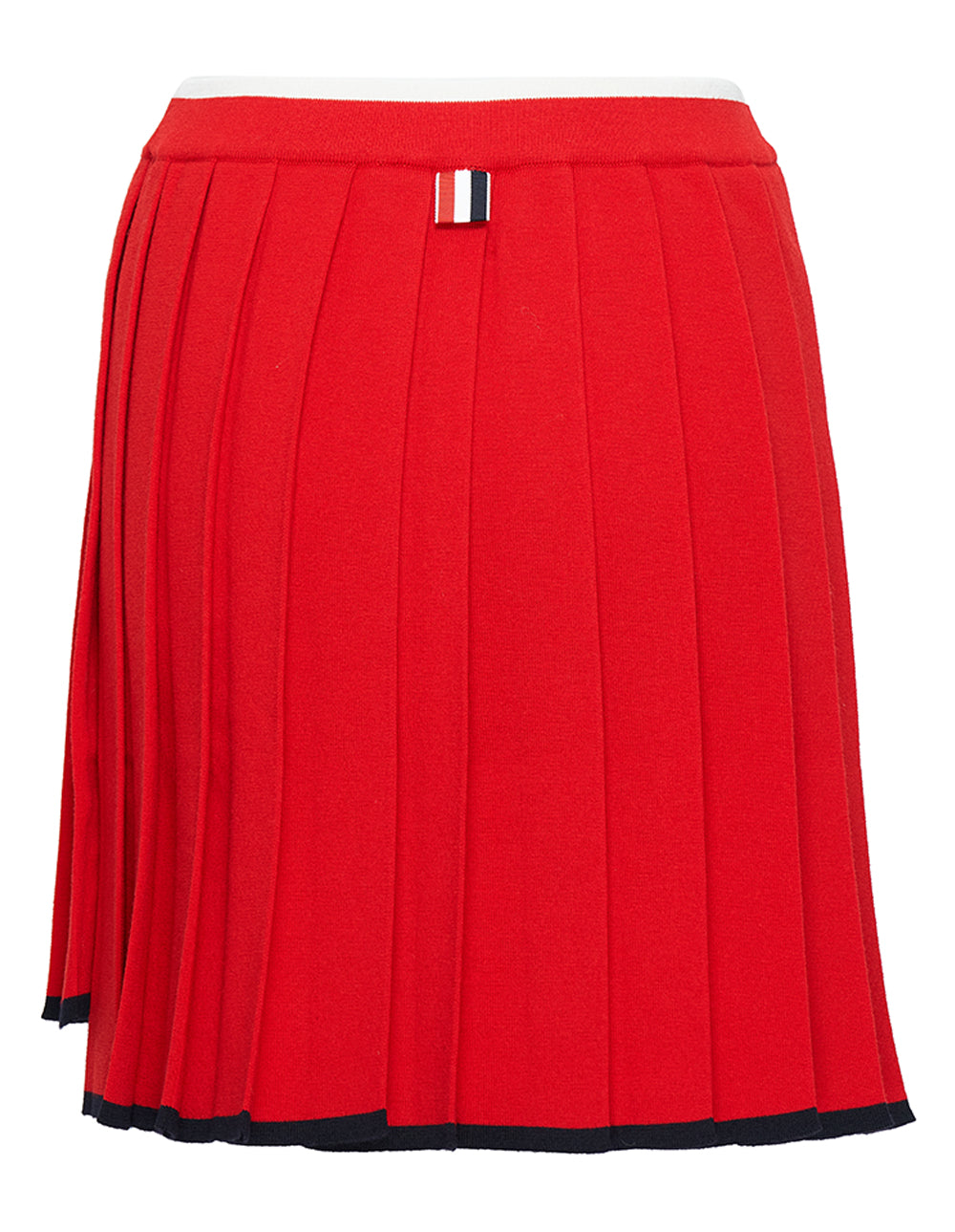 Thom Browne Contrast Tipping Thigh Length Pleated Skirt Red 2