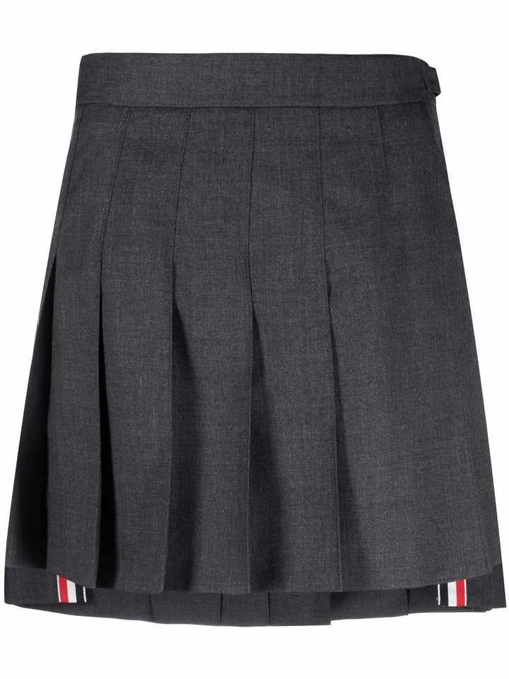 Thom Browne Dropped Back Pleated Mini Skirt Charcoal 1