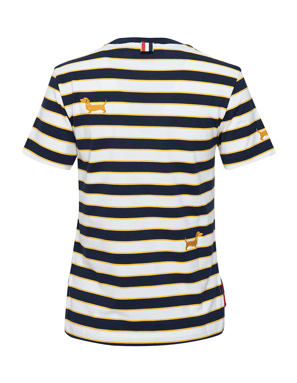 Thom Browne Embroidered Hector Icons Rep Stripe Tee Navy 2