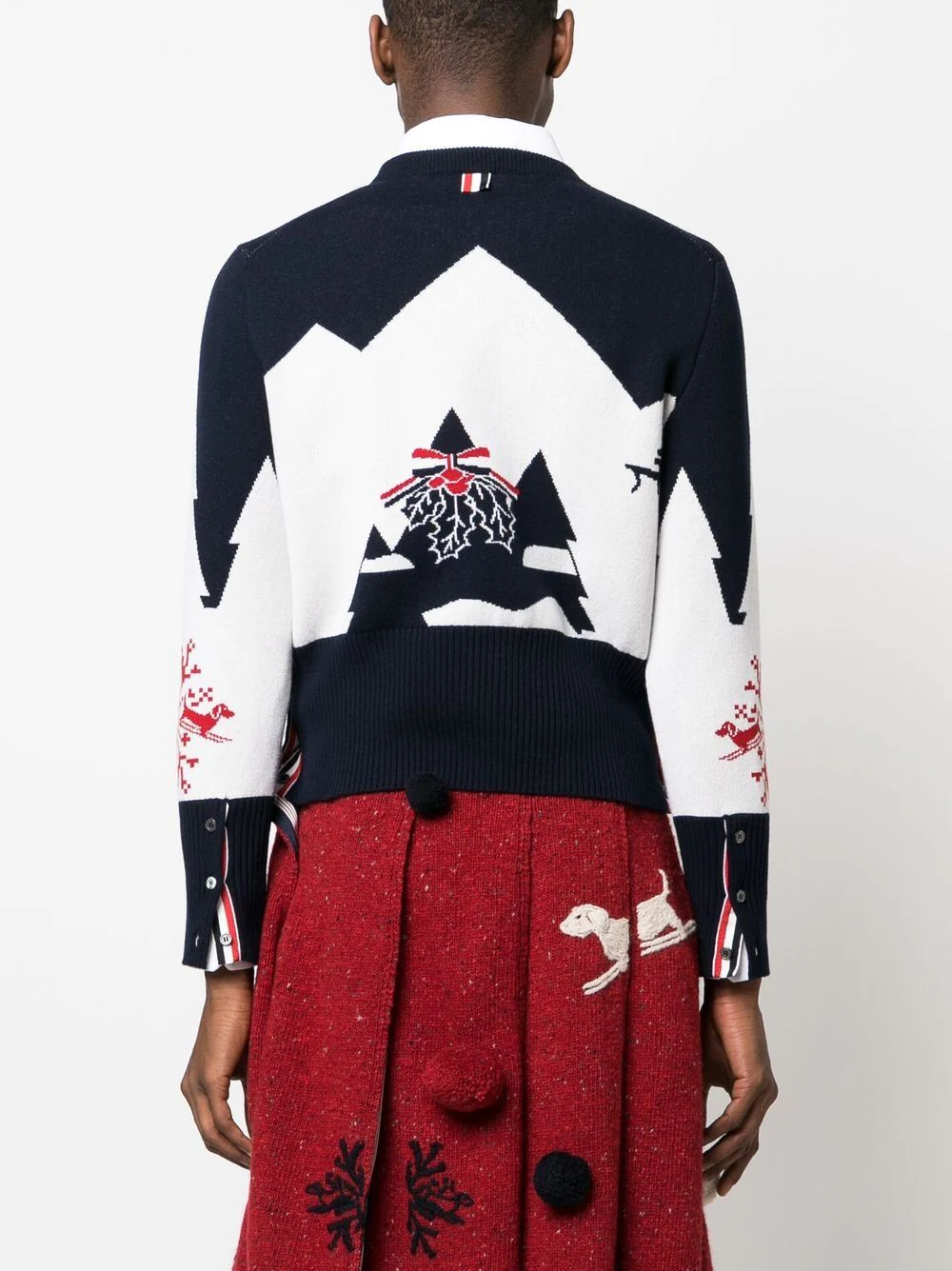 Thom Browne Holiday Hector Skiing Scenery Jacquard Classic Crew Neck Pullover Multi 4