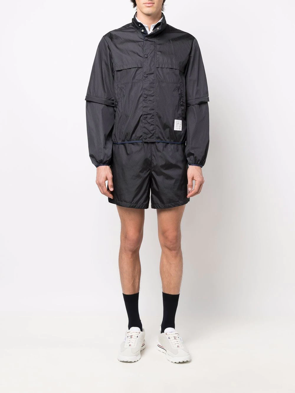 Thom Browne Removable Sleeves Zip Up Jacket Navy 2