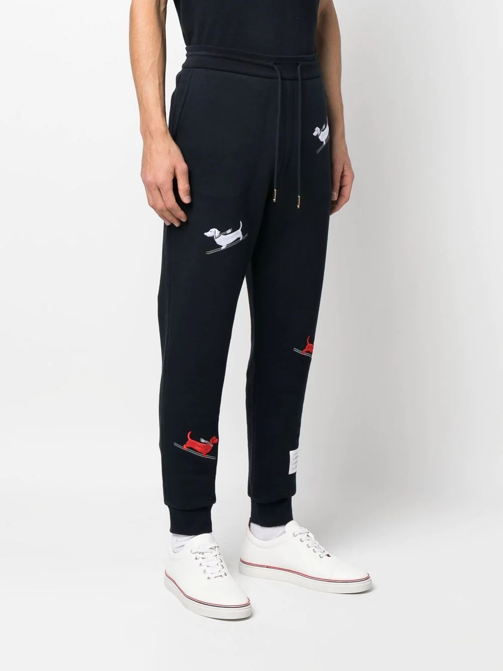 Thom Browne Skiing Hector Embroidery Holiday Sweatpants Navy 3