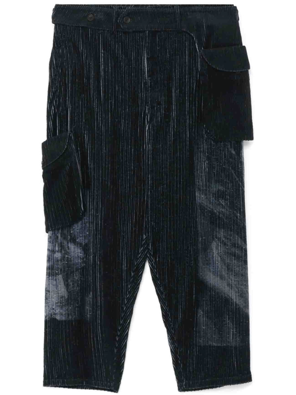 Yohji-Yamamoto-Detachable-Belt-Printed-Pants-Grey-1