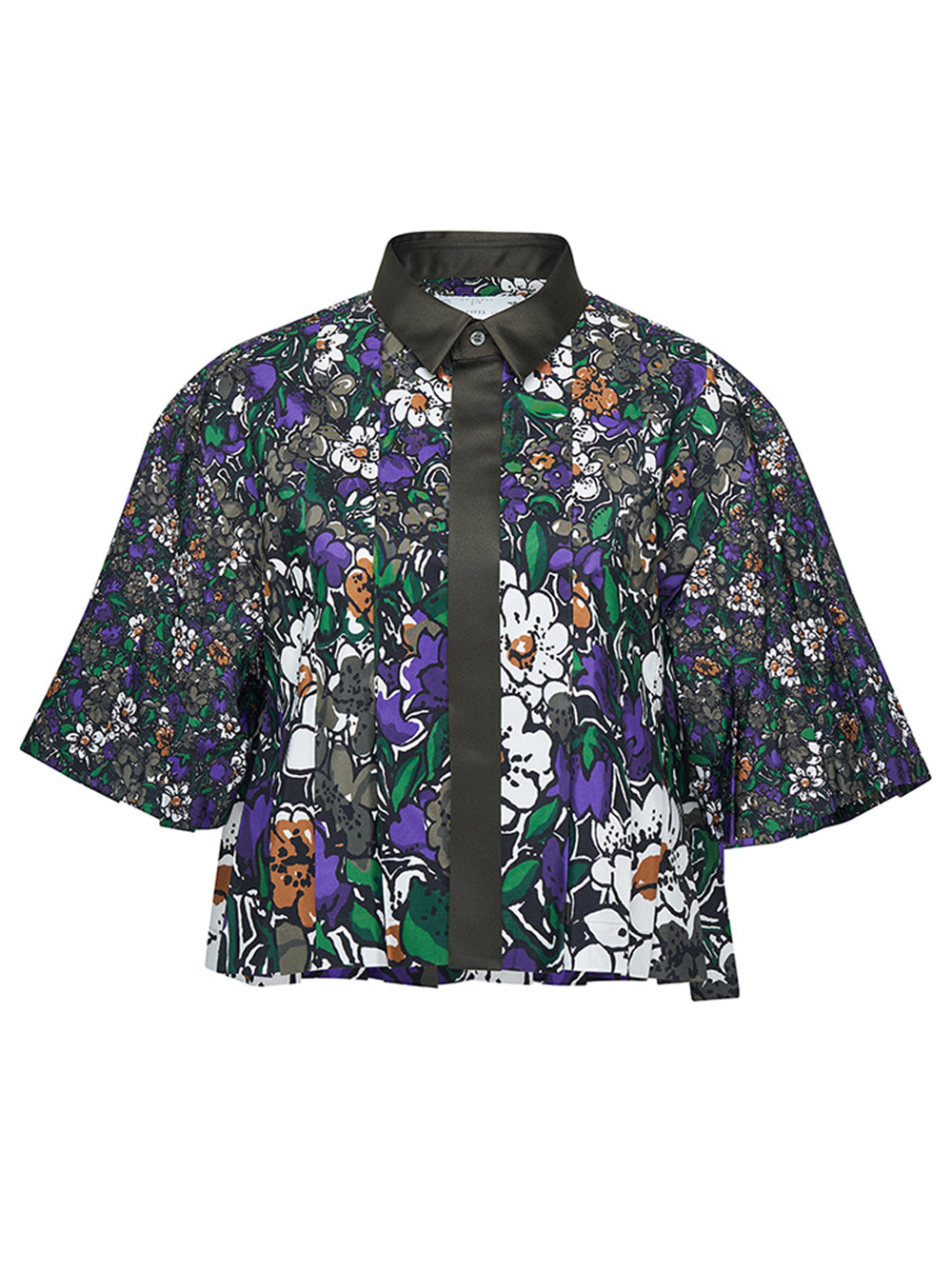 sacai Floral Print Shirt Purple 1