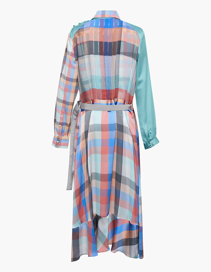 sacai Asymmetrical Plaid Dress Multi 2