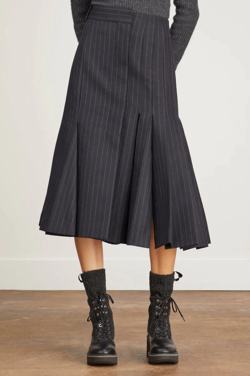sacai Chalk Stripe Skirt Navy 2