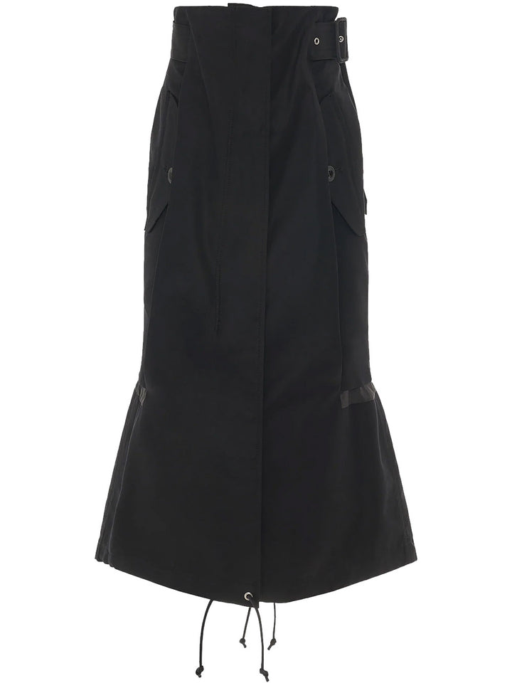 sacai Cotton Gabardine Mix Skirt Black 1