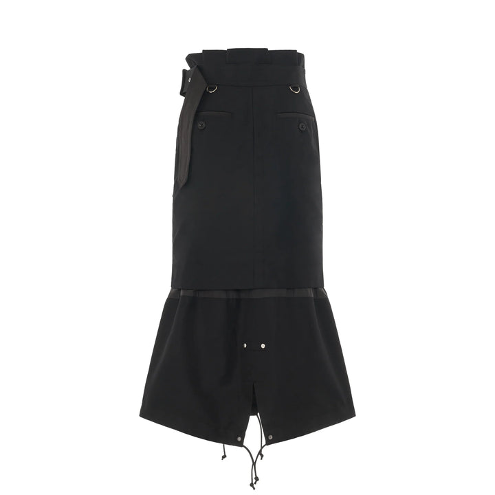 sacai Cotton Gabardine Mix Skirt Black 2